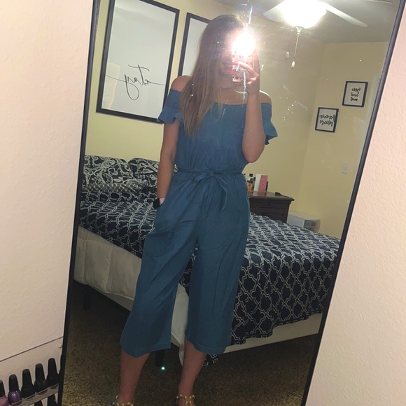 Charming Charlie Pants - NWT - denim jumpsuit - Size: L